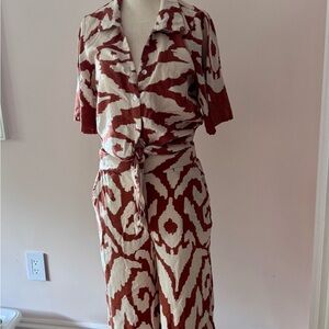 Rachel Zoe Red and Cream Jumpsuit